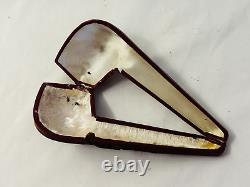 Old Vtg Genuine Block Meerschaum Pipe Briar Estate WithCase Made In Austria