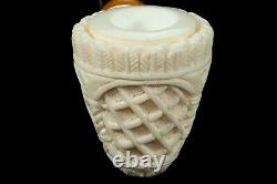 Ornate Acorn Pipe new-block Meerschaum Handmade W Case#1094