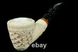Ornate Acorn Pipe new-block Meerschaum Handmade W Case#1094