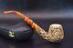 Ornate Apple Pipe Block Meerschaum-new-hand Carved W Case#860