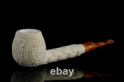 Ornate Apple Pipe By EGE New Block Meerschaum Handmade With Custom Case#1511