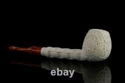 Ornate Apple Pipe By EGE New Block Meerschaum Handmade With Custom Case#1511