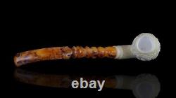 Ornate Apple Pipe By EGE new-block Meerschaum Handmade W Fitted Case#680