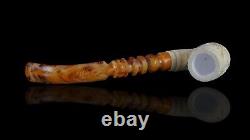 Ornate Apple Pipe By EGE new-block Meerschaum Handmade W Fitted Case#680