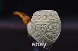 Ornate Apple Pipe By ENDER New Block Meerschaum Handmade W Case#39