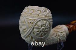 Ornate Apple Pipe By ENDER New Block Meerschaum Handmade W Case#39