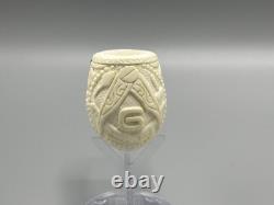 Ornate Apple Pipe Masonic Emblem BLOCK MEERSCHAUM-NEW-HANDCARVED W Case#1308