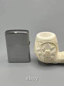 Ornate Apple Pipe Masonic Emblem BLOCK MEERSCHAUM-NEW-HANDCARVED W Case#1308
