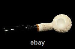 Ornate Apple Pipe new-block Meerschaum Handmade W Case#957