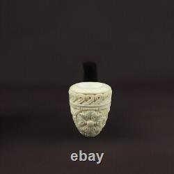 Ornate Bent Dublin Pipe BLOCK MEERSCHAUM-NEW-HAND CARVED Custom Case #547