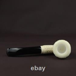 Ornate Bent Dublin Pipe BLOCK MEERSCHAUM-NEW-HAND CARVED Custom Case #547