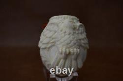 Ornate Bent Egg Eagle Pipe By Erdogan EGE block Meerschaum New W Case#590