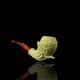 Ornate Bent Egg Pipe Block Meerschaum-new-hand Carved Custom Made Case#1418
