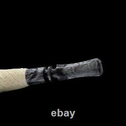 Ornate Bent Pipe BLOCK MEERSCHAUM-NEW-HAND CARVED Custom Made Case#1101