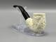 Ornate Bent Pipe Masonic Emblem Block Meerschaum-new-handcarved W Case#1369