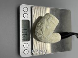 Ornate Bent Pipe Masonic Emblem BLOCK MEERSCHAUM-NEW-HANDCARVED W Case#1369