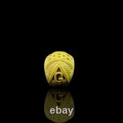 Ornate Blowfish Pipe Masonic Emblems BLOCK MEERSCHAUM-NEW-HANDCARVED Case#1511
