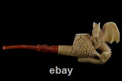 Ornate Bowl Dragon Pipe Block Meerschaum-NEW W CASE#903