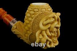 Ornate Bowl Medusa Pipe By Altay Block Meerschaum Handmade NEW With Case#848