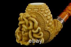 Ornate Bowl Medusa Pipe By Altay Block Meerschaum Handmade NEW With Case#848