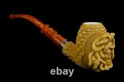 Ornate Bowl Medusa Pipe By Altay Block Meerschaum Handmade NEW With Case#848