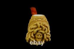 Ornate Bowl Medusa Pipe By Altay Block Meerschaum Handmade NEW With Case#848