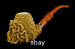 Ornate Bowl Medusa Pipe By Altay Block Meerschaum Handmade NEW With Case#848