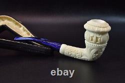 Ornate Calabash PIPE BLOCK MEERSCHAUM-NEW-HAND CARVED W Case#347