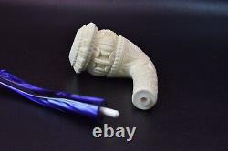 Ornate Calabash PIPE BLOCK MEERSCHAUM-NEW-HAND CARVED W Case#347