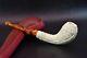 Ornate Design Horn Pipe By Ender New Block Meerschaum Handmade W Case#804