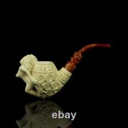 Ornate Design Nude Lady Pipe By Ali Block Meerschaum-New Handmade CASE#1076