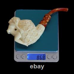 Ornate Design Nude Lady Pipe By Ali Block Meerschaum-New Handmade CASE#1076