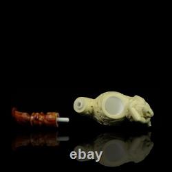 Ornate Design Nude Lady Pipe By Ali Block Meerschaum-New Handmade CASE#1076