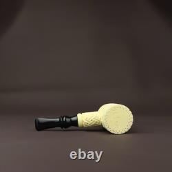 Ornate Hammer Pipe By EGE BLOCK MEERSCHAUM-NEW-HANDCARVED Custom Made Case#1020