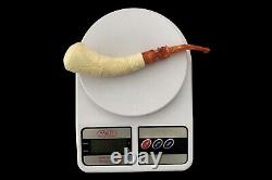 Ornate Horn PIPE By EGE BLOCK MEERSCHAUM-NEW-HAND CARVED W Case#800