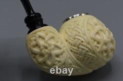 Ornate OOM PAUL Pipe BLOCK MEERSCHAUM-NEW Handmade Case#894 Reverse Calabash