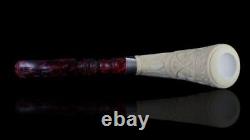 Ornate Pipe By EGE Block Meerschaum Hand Carved With Case