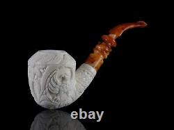 Ornate Rhodesian Eagle Pipe By Erdogan EGE block Meerschaum New W Case#1216