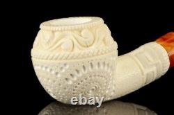 Ornate Rhodesian Pipe By H EGE BLOCK MEERSCHAUM-NEW-HAND CARVED W Case#1225