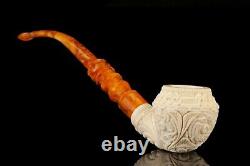 Ornate Rhodesian Pipe By H EGE BLOCK MEERSCHAUM-NEW-HAND CARVED W Case#1646