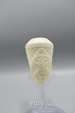 Ornate Rhodesian Pipe Masonic Emblem BLOCK MEERSCHAUM-NEW-HANDCARVED W Case#1655