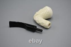 Ornate Rhodesian Pipe Masonic Emblem BLOCK MEERSCHAUM-NEW-HANDCARVED W Case#1655