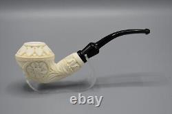 Ornate Rhodesian Pipe New Block Meerschaum Handmade With Fitted Case#1245