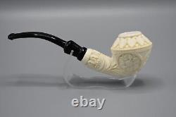 Ornate Rhodesian Pipe New Block Meerschaum Handmade With Fitted Case#1245