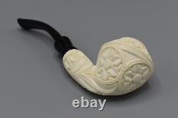 Ornate Rhodesian Pipe New Block Meerschaum Handmade With Fitted Case#1245