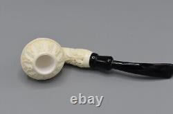 Ornate Rhodesian Pipe New Block Meerschaum Handmade With Fitted Case#1245