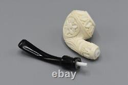 Ornate Rhodesian Pipe New Block Meerschaum Handmade With Fitted Case#1245