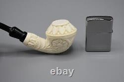 Ornate Rhodesian Pipe New Block Meerschaum Handmade With Fitted Case#1245