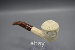 Ornate Rhodesian Pipe Unicorn Embossed BLOCK MEERSCHAUM-NEW-HANDMADE Case#1004