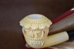 Ornate Topkapi Calabash Pipe New-block Meerschaum Handmade W Case#1287